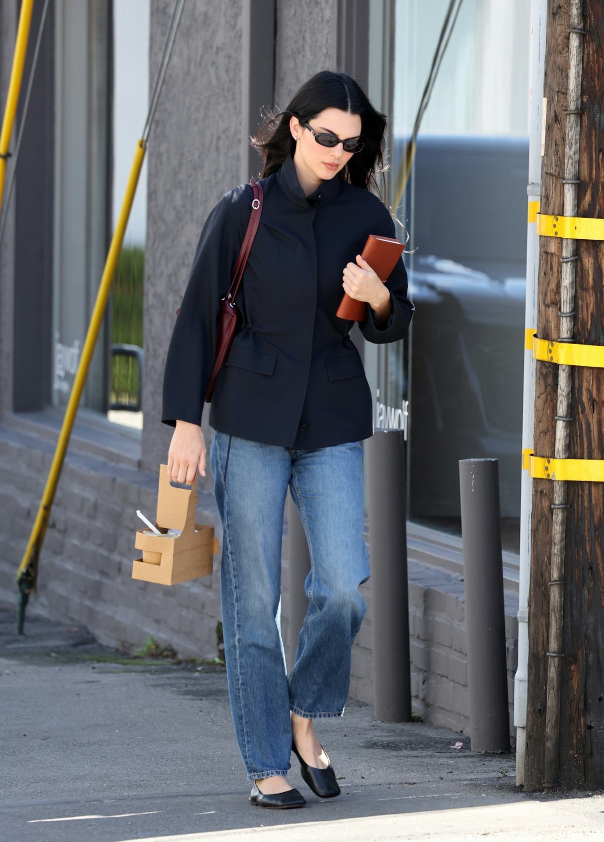 Kendall Jenner’s Business Look Includes Blue Jeans & a New-and-Improved It Bag