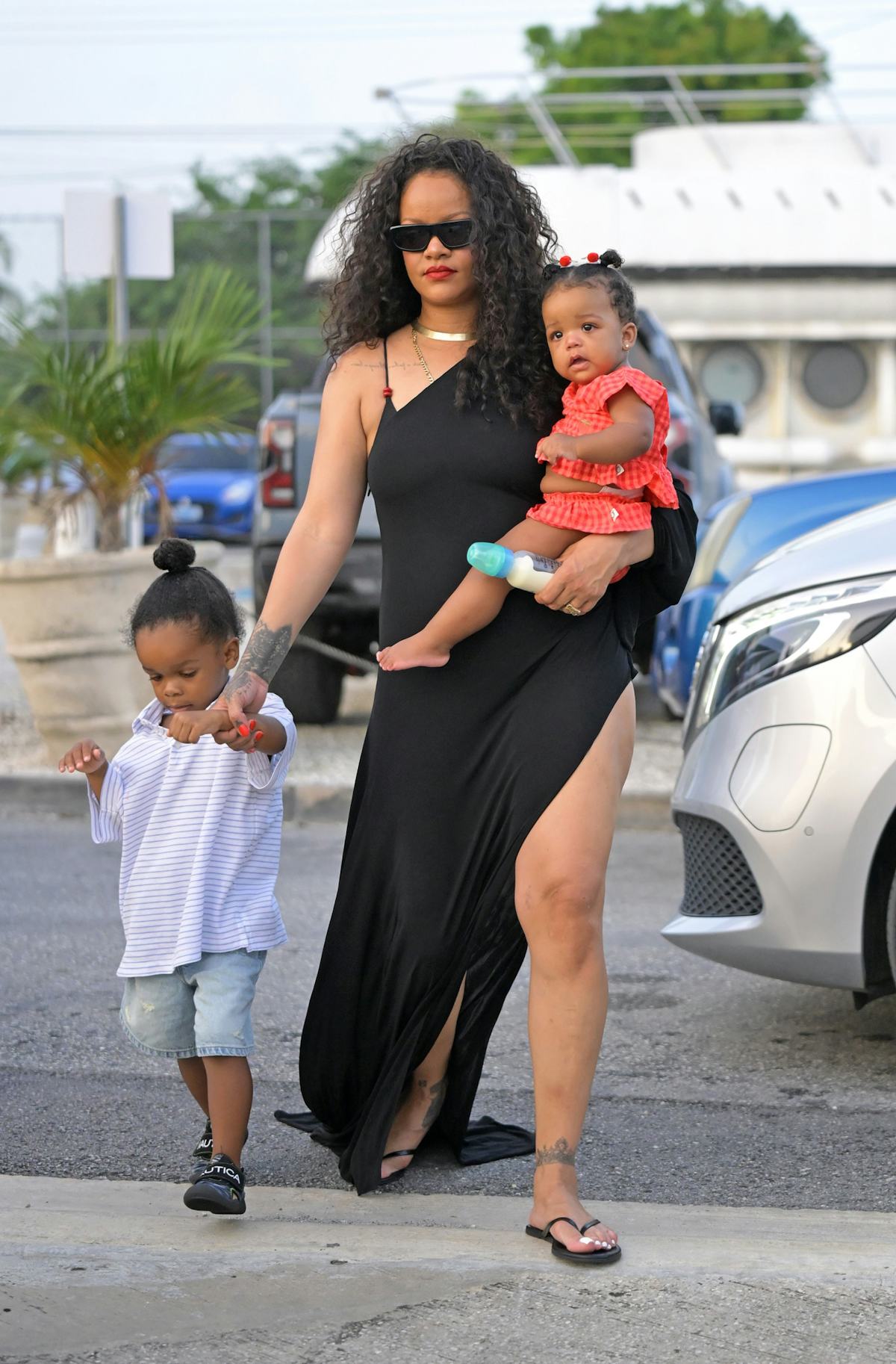 Rihanna and Her Kids Take Barbados in Style