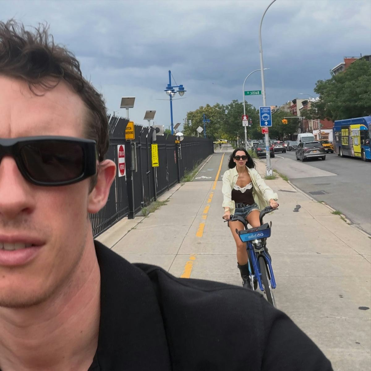 Naomi Watts’s Daughter Kai Schreiber Braves the Citi Bike in Heels
